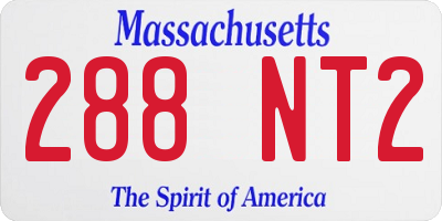 MA license plate 288NT2