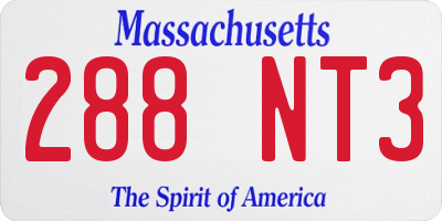 MA license plate 288NT3