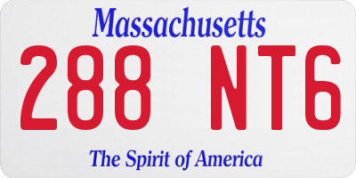 MA license plate 288NT6