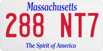 MA license plate 288NT7