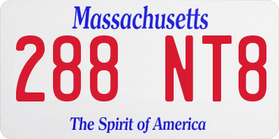 MA license plate 288NT8