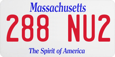 MA license plate 288NU2