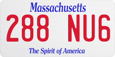 MA license plate 288NU6