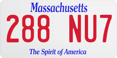 MA license plate 288NU7