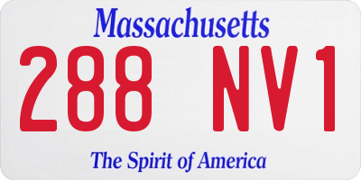 MA license plate 288NV1
