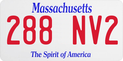 MA license plate 288NV2