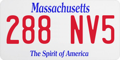 MA license plate 288NV5