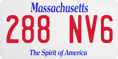 MA license plate 288NV6