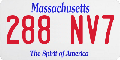 MA license plate 288NV7