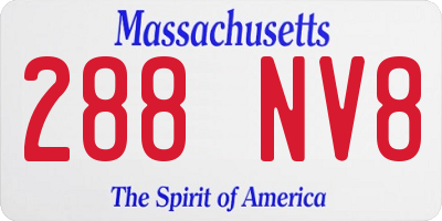 MA license plate 288NV8