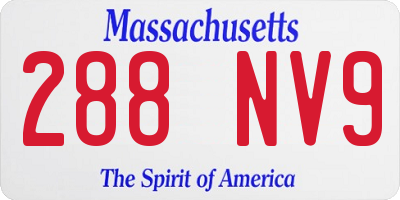 MA license plate 288NV9