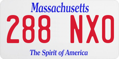 MA license plate 288NX0