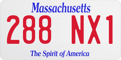 MA license plate 288NX1