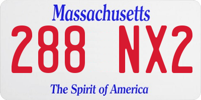MA license plate 288NX2