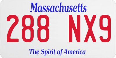 MA license plate 288NX9