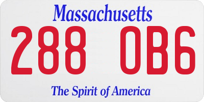 MA license plate 288OB6