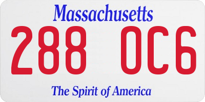 MA license plate 288OC6