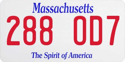 MA license plate 288OD7
