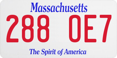 MA license plate 288OE7
