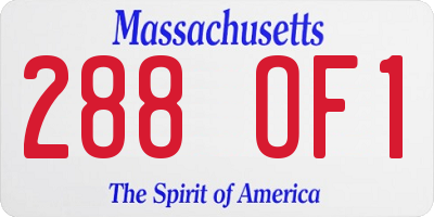 MA license plate 288OF1