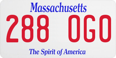MA license plate 288OG0