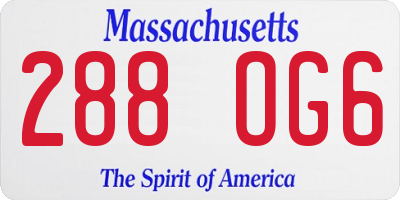 MA license plate 288OG6