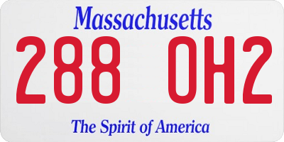 MA license plate 288OH2