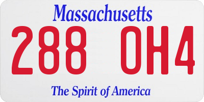 MA license plate 288OH4
