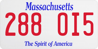 MA license plate 288OI5