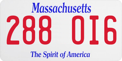 MA license plate 288OI6