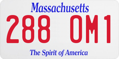 MA license plate 288OM1