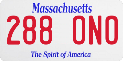 MA license plate 288ON0