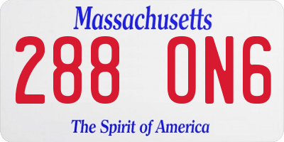 MA license plate 288ON6