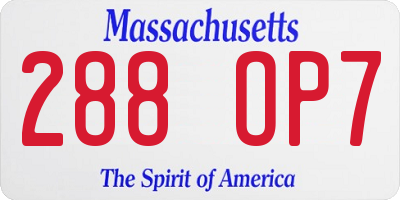 MA license plate 288OP7