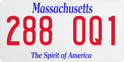 MA license plate 288OQ1