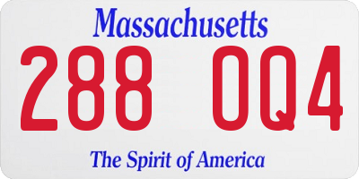 MA license plate 288OQ4