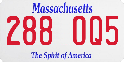 MA license plate 288OQ5