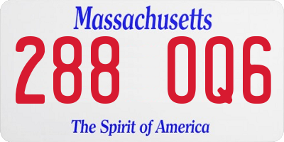 MA license plate 288OQ6