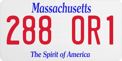 MA license plate 288OR1