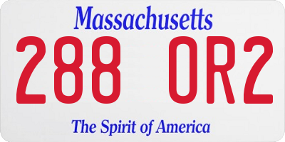 MA license plate 288OR2