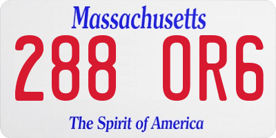 MA license plate 288OR6
