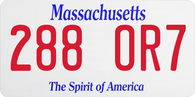 MA license plate 288OR7