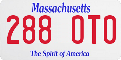 MA license plate 288OT0