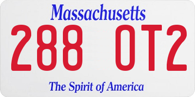 MA license plate 288OT2