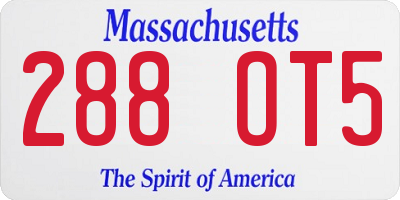 MA license plate 288OT5