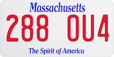 MA license plate 288OU4