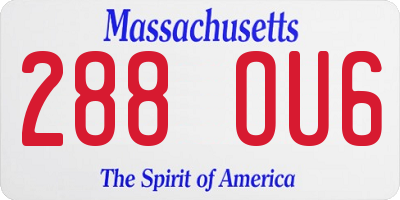 MA license plate 288OU6