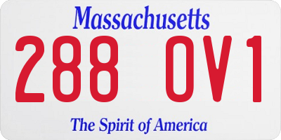 MA license plate 288OV1
