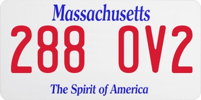 MA license plate 288OV2