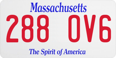 MA license plate 288OV6